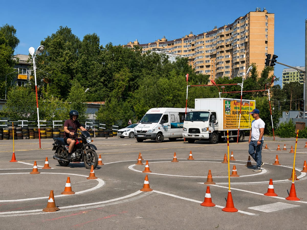 Занятие на автодроме
